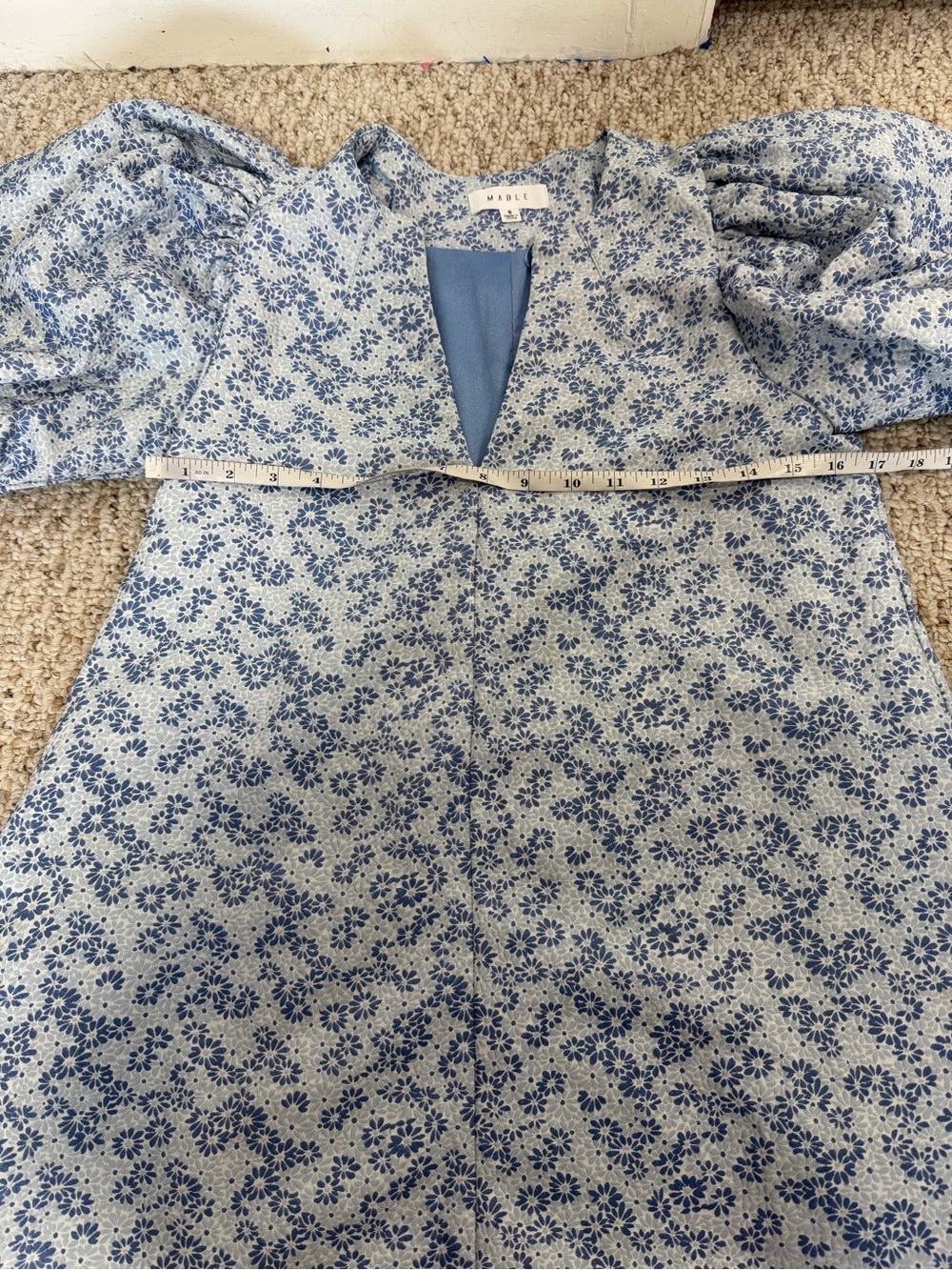 Mable Sky Blue Women's Dress with V-Notch Neckline size S - Picture 6 of 7